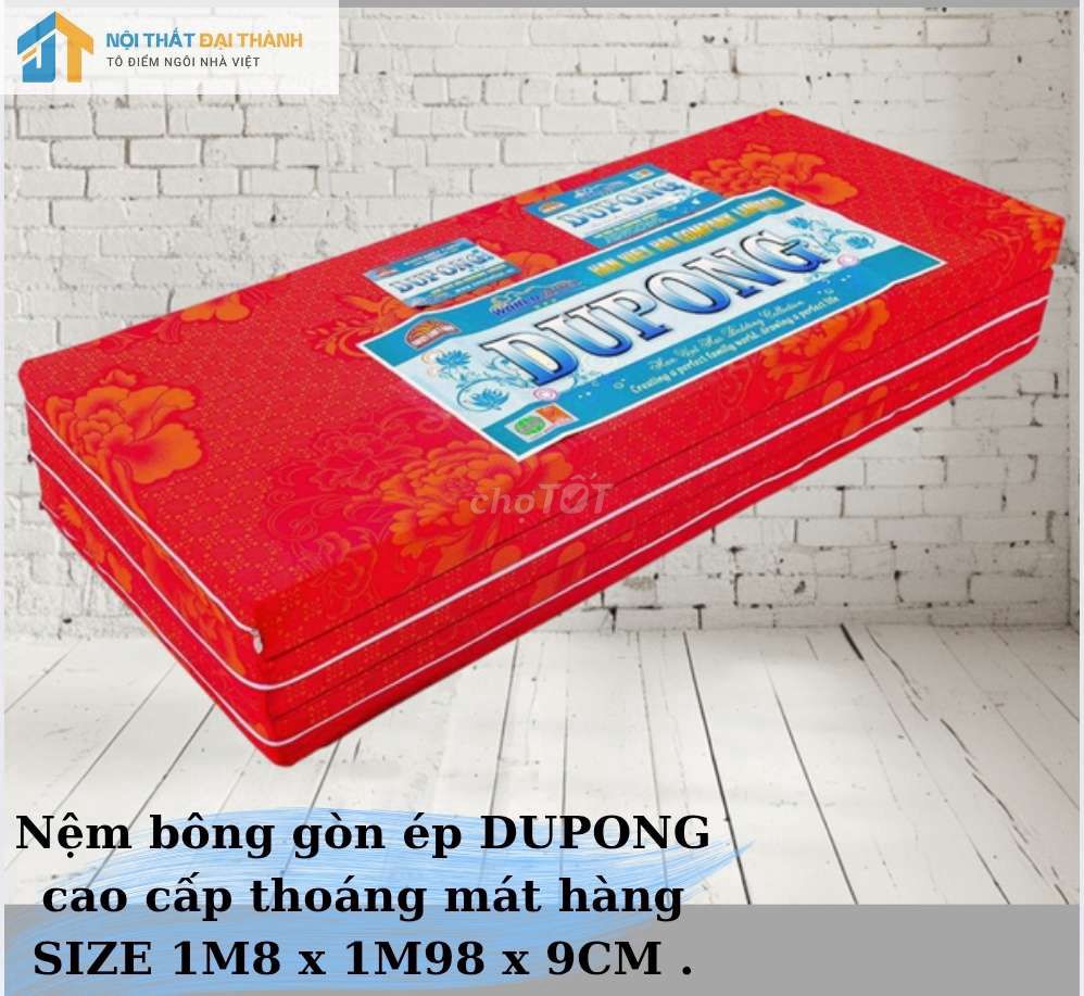 Nệm bông gòn ép DUPONG 1M8X1M95X9CM freeship HCM. Mua bán Giường, chăn ga gối nệm tại Quận Tân Phú Tp Hồ Chí Minh được đăng bởi NỘI THẤT ĐẠI THÀNH hình 1