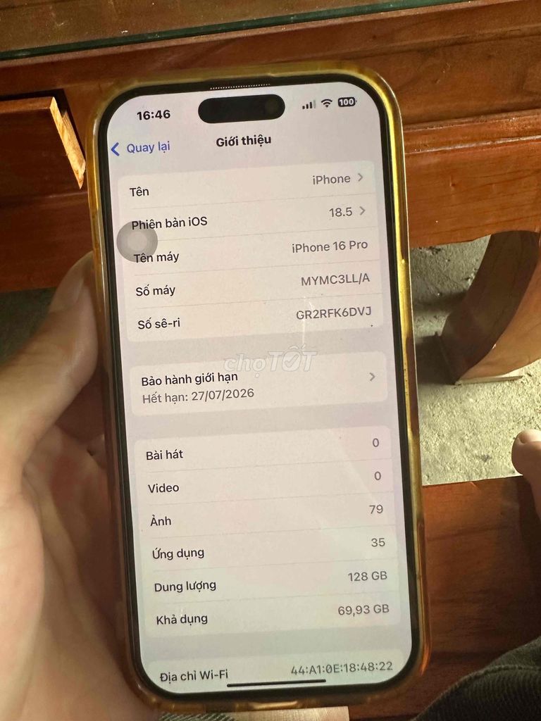 iPhone 16 Pro 128GB Vàng 100%. Mua bán Điện thoại tại Huyện Cẩm Khê Phú Thọ được đăng bởi Ct Ve Sinh Moi Truong Do Thi hình 1