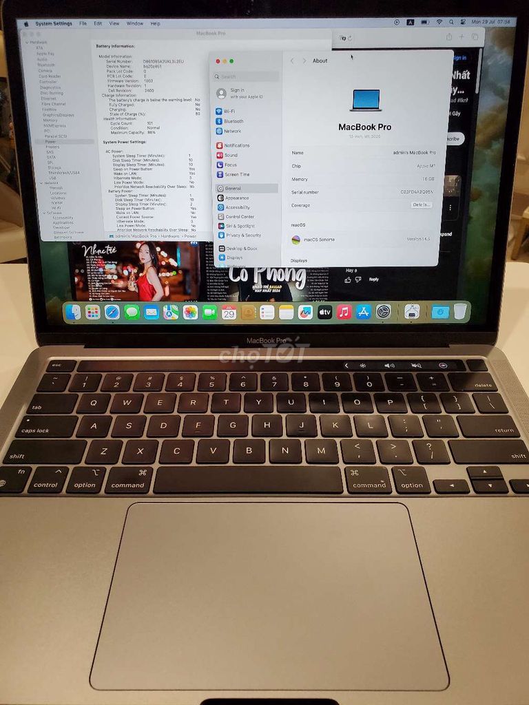 Macbook pro m1 16gb 512gb đẹp keng