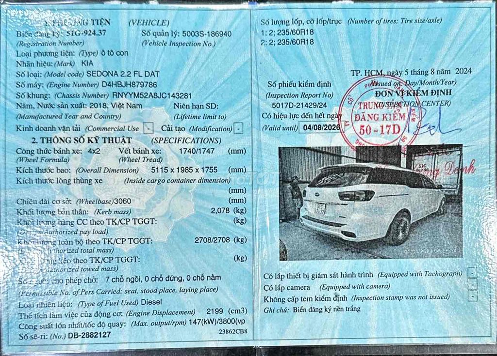 Kia Sedona 2018 2.2 DAT - 9 km. Mua bán Ô tô tại Quận Bình Tân Tp Hồ Chí Minh được đăng bởi cọp tâm hình 9