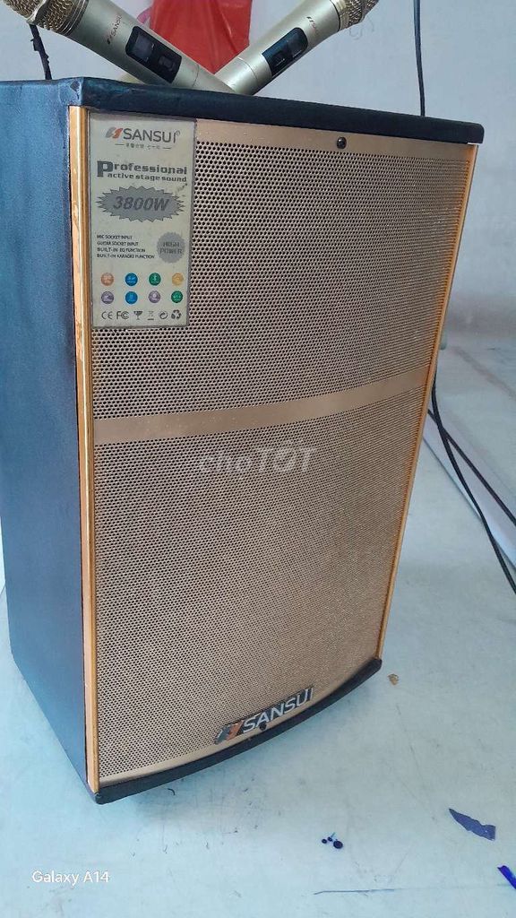 Loa kéo SANSUI Đen, Vàng 3800W 30cm 2 micro. Mua bán Tivi, Âm thanh tại Quận Bình Tân Tp Hồ Chí Minh được đăng bởi quốc trường  hình 1