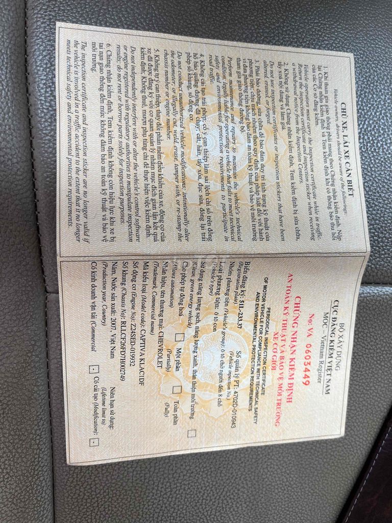 Chevrolet Captiva 2008 LT 2.4 - 990000 km. Mua bán Ô tô tại Quận Bình Thạnh Tp Hồ Chí Minh được đăng bởi vũ linh hình 7