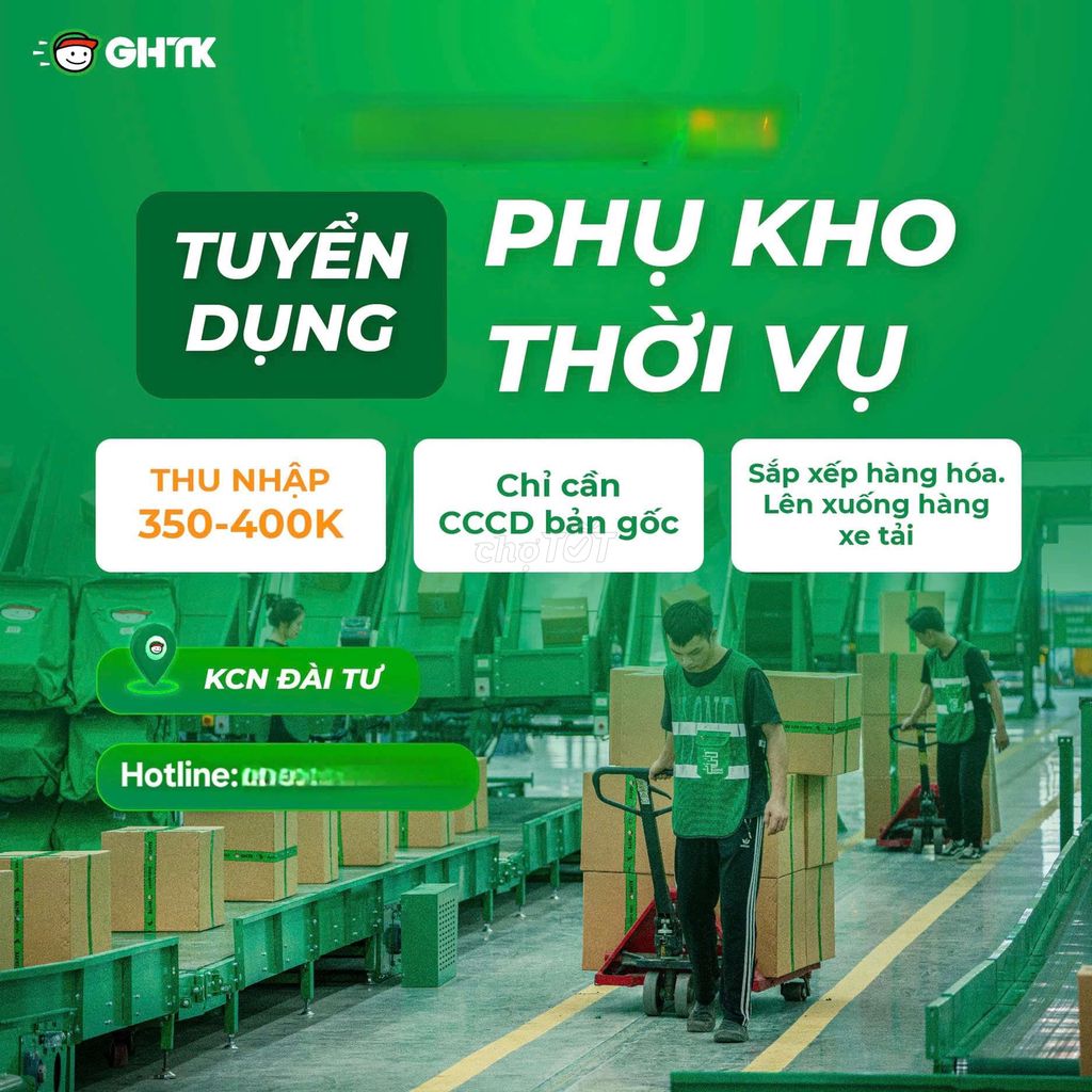 GHTK THANH HÓA TUYỂN NAM THỜI VỤ KHO