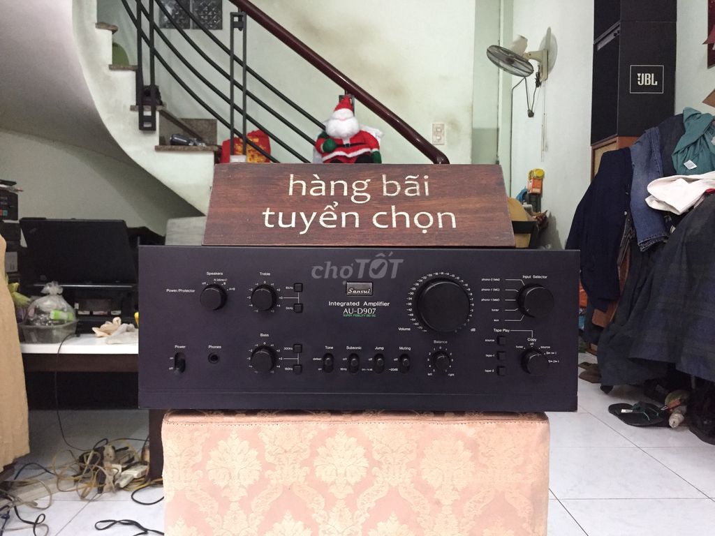 Amply SANSUI D907 chạy 8 sò sắt 2 tăng phô to