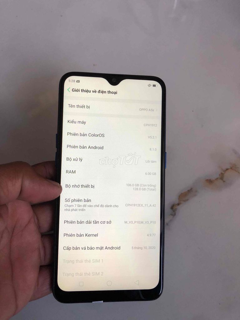 Oppo A5s 128GB Xanh. Mua bán Điện thoại tại Thành phố Thủ Đức Tp Hồ Chí Minh được đăng bởi minhhoang hình 1