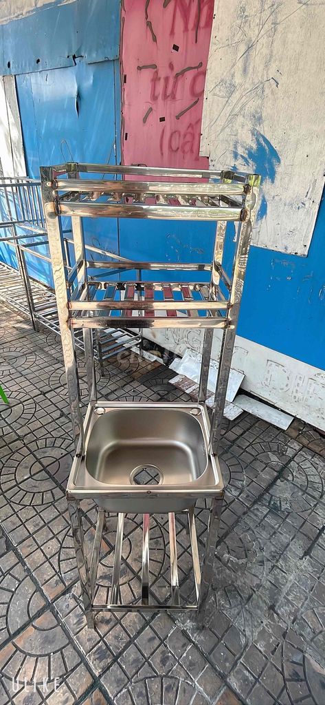 Bồn rửa chén Inox 201 có kệ. Mua bán Thiết bị vệ sinh, nhà tắm tại Quận Cái Răng Cần Thơ được đăng bởi INOX Gia Dụng  hình 1