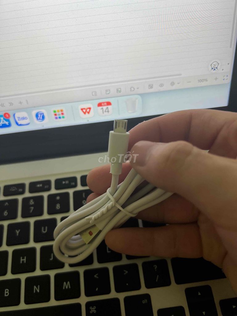 Cáp sạc Micro USB Trắng Đen. Mua bán Phụ kiện (Màn hình, Chuột...) tại Quận Bình Tân Tp Hồ Chí Minh được đăng bởi thanh lý  hình 1