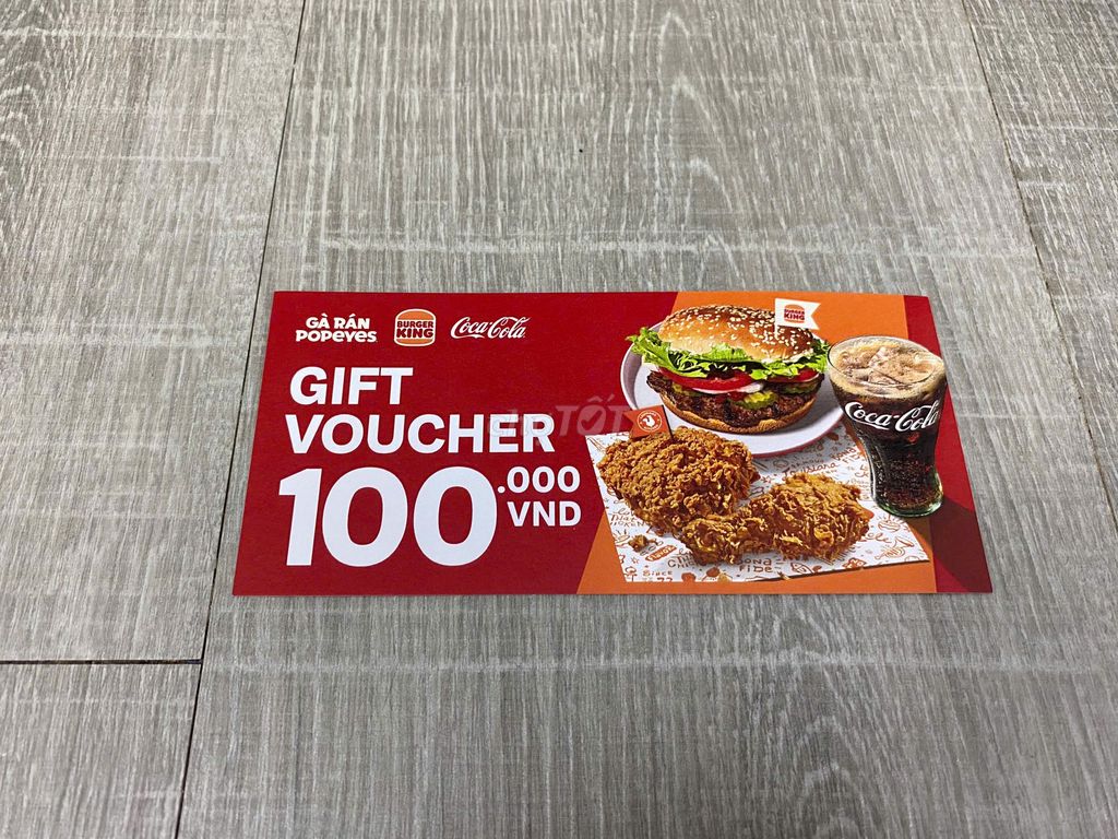 2 vé giảm 100k cho hệ thống POPEYES & BURGER KING