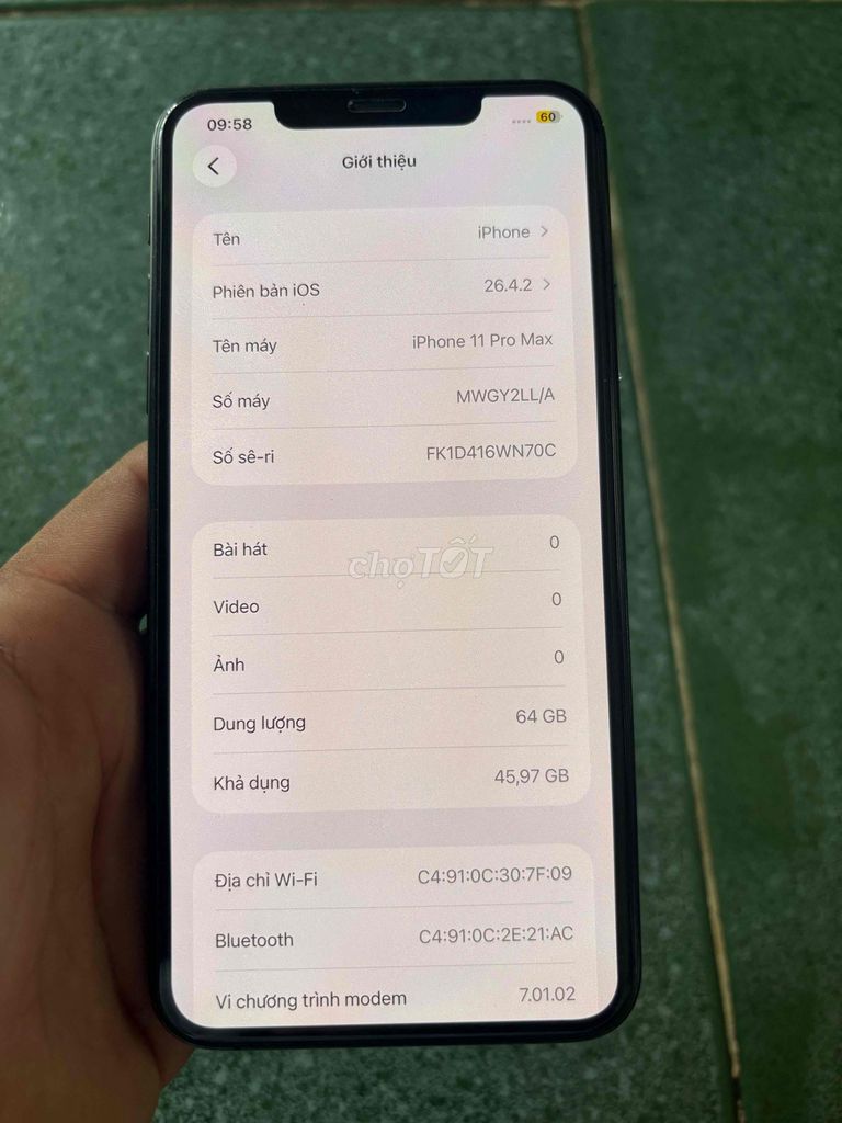 Apple iPhone 11 Pro Max 64GB Xám. Mua bán Điện thoại tại Thành phố Dĩ An Bình Dương được đăng bởi An hình 1