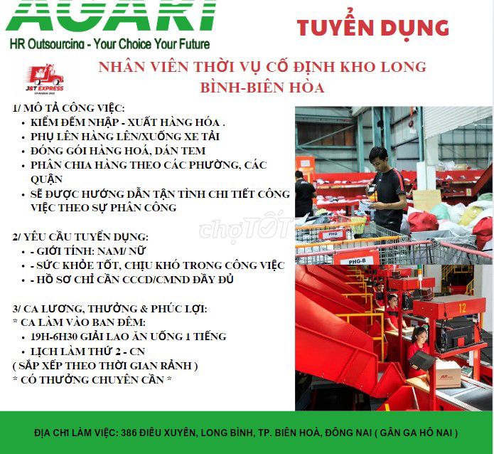 TUYỂN DỤNG NHÂN VIÊN THỜI VỤ KHO HÀNG ĐIỆN TỬ