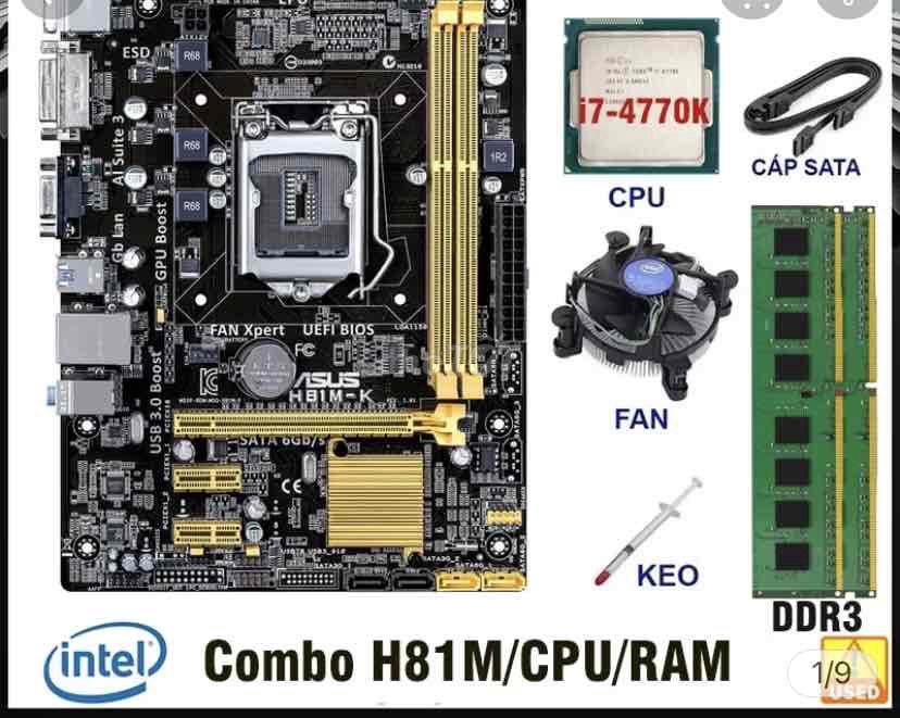Mainboard ASUS H81M i5 16GB DDR3. Mua bán Linh kiện (RAM, Card...) tại Thị xã Điện Bàn Quảng Nam được đăng bởi Nhan Mai hình 1