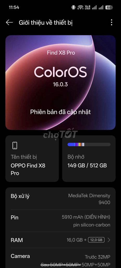 Oppo Find X8 Pro 512GB Trắng. Mua bán Điện thoại tại Huyện Bình Chánh Tp Hồ Chí Minh được đăng bởi Lê Minh Chiến hình 1