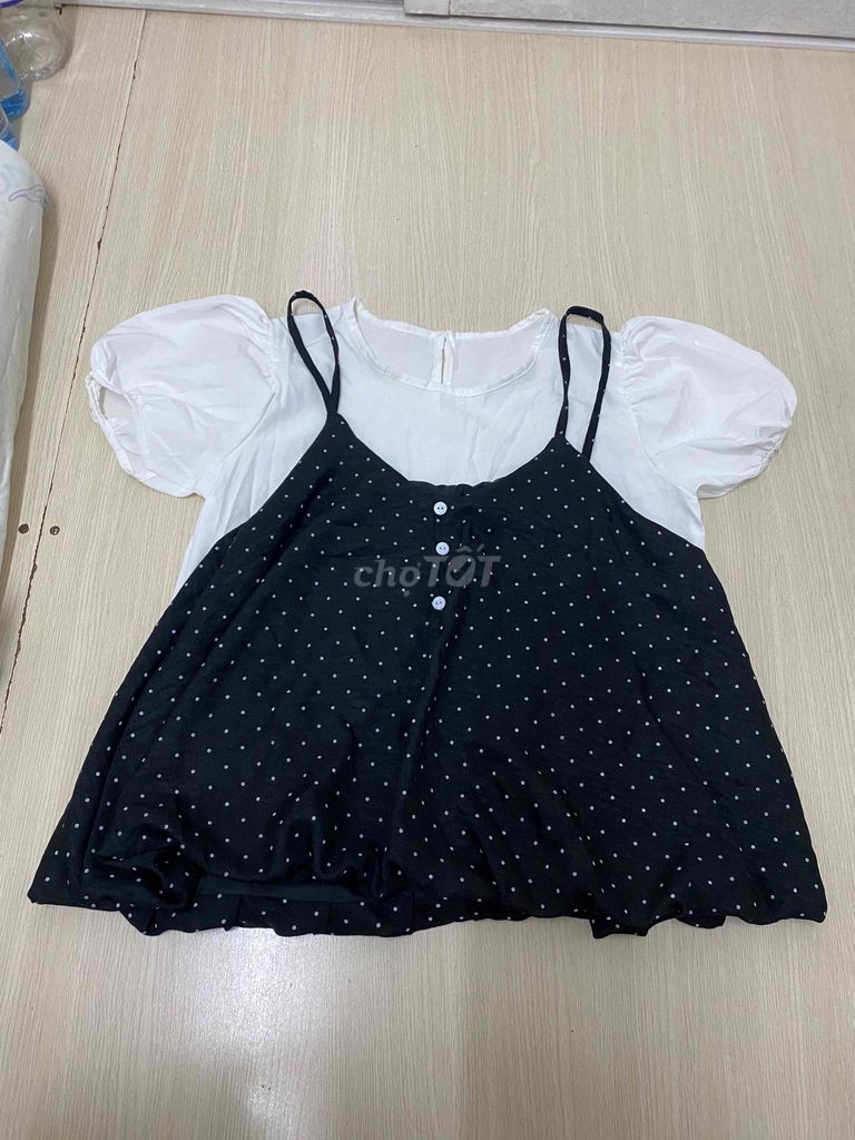 Áo babydoll nữ tay phồng chấm bi đen trắng. Mua bán Quần áo tại Quận Tân Bình Tp Hồ Chí Minh được đăng bởi hieuha hình 1