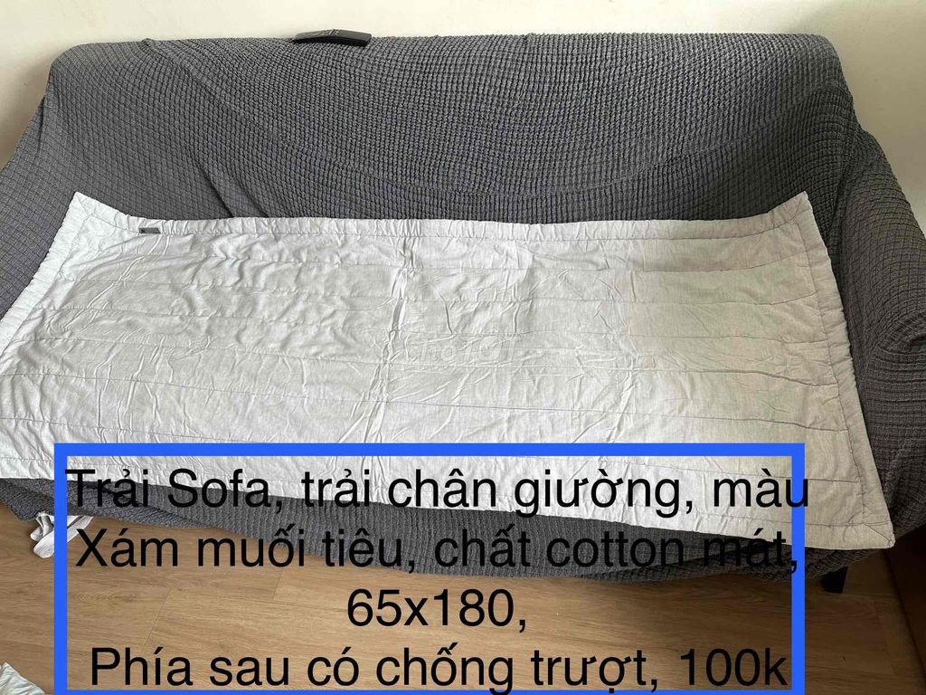 Thảm sofa màu xám , chất cotton Hàn ( 65x180)