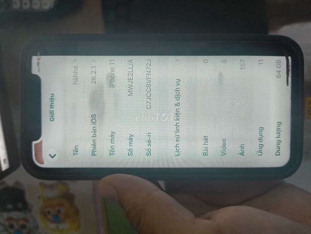 Apple iPhone 11 64GB Màn hình sọc. Mua bán Điện thoại tại Huyện Nhơn Trạch Đồng Nai được đăng bởi Nguyễn Minh Tâm hình 1