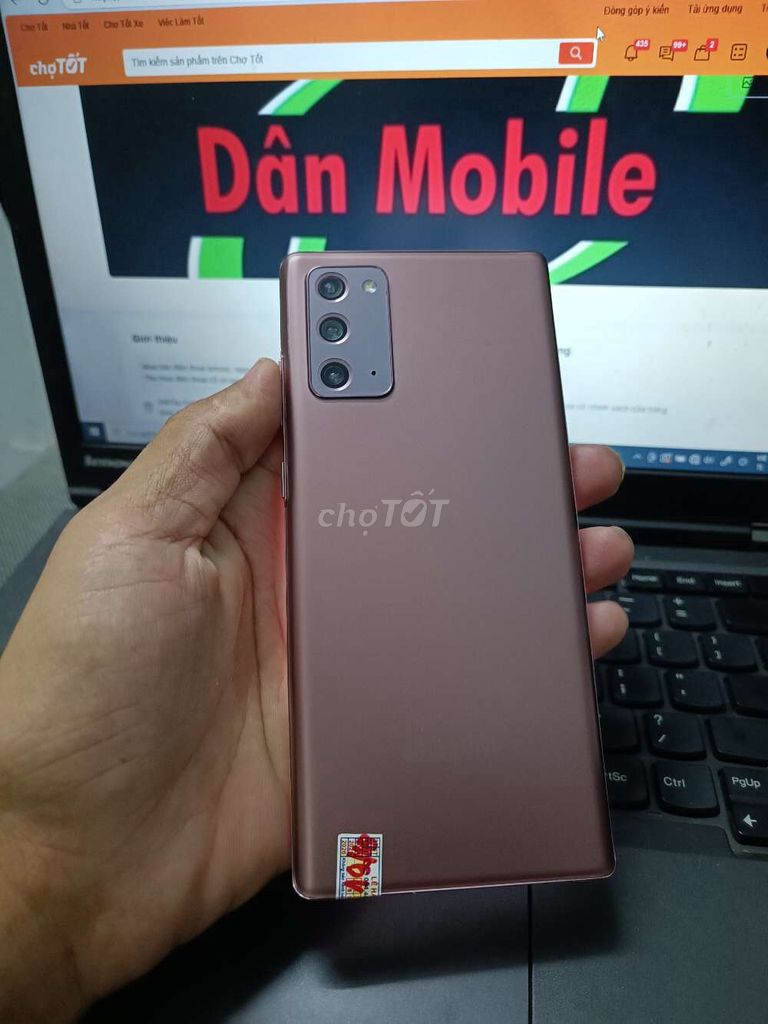 SAMSUNG NOTE 20 8/256GB PIN 4300 VN 2 SIM ZIN ĐẸP. Mua bán Điện thoại tại Quận Bình Thạnh Tp Hồ Chí Minh được đăng bởi Dân Mobile hình 1