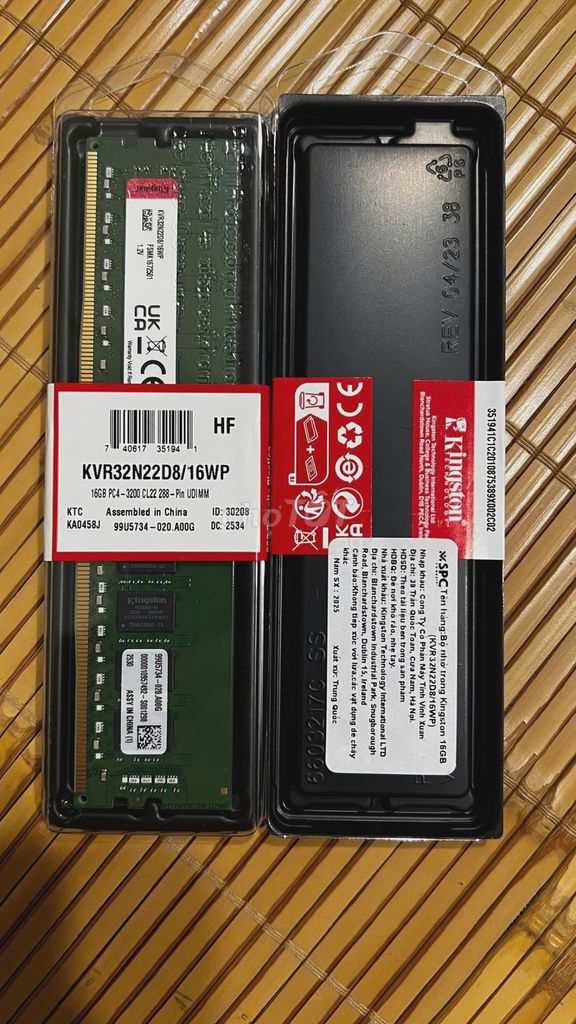 RAM Kingston 16GB DDR4 3200MHz nguyên seal. Mua bán Linh kiện (RAM, Card...) tại Quận Hà Đông Hà Nội được đăng bởi Tùng Trần hình 1