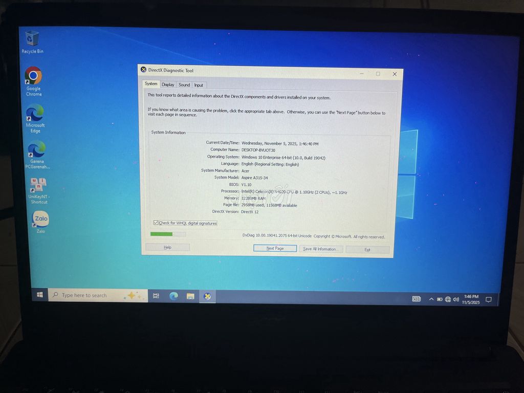 Máy tính xách tay Acer A315-34 Đen. Mua bán Laptop tại Quận 12 Tp Hồ Chí Minh được đăng bởi Quang Huy sghouses hình 4