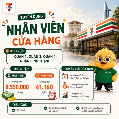 [TRUNG TÂM] TUYỂN DỤNG 45 NHÂN VIÊN CỬA HÀNG