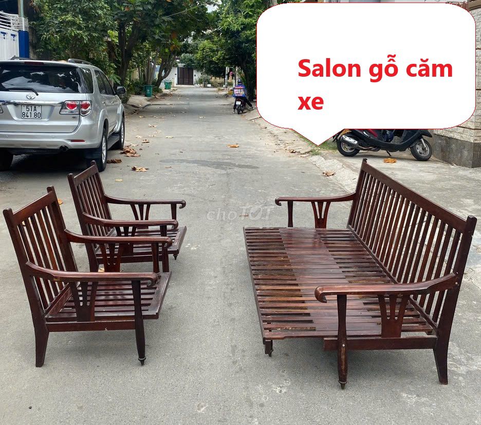 Bộ Ghế salon gỗ căm xe, sa lông gỗ tự nhiên