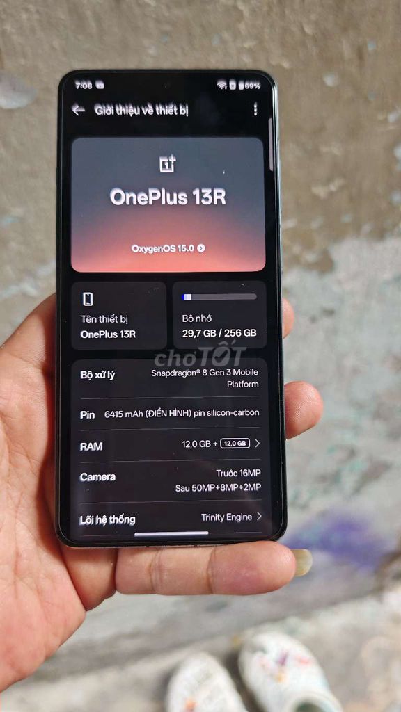 OnePlus 13R 256GB Xám 12GB. Mua bán Điện thoại tại Quận Tân Phú Tp Hồ Chí Minh được đăng bởi huy  hình 1