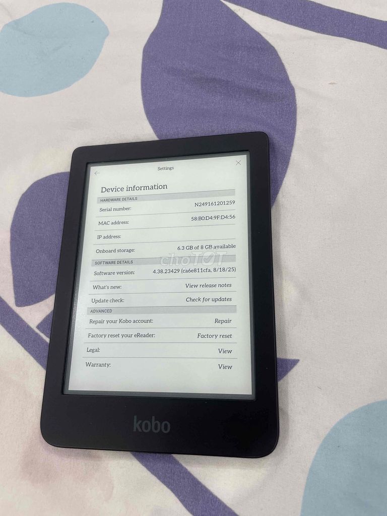 Máy đọc sách Kobo Clara HD 8GB Đen. Mua bán Máy tính bảng tại Quận Hoàng Mai Hà Nội được đăng bởi Vu hình 1