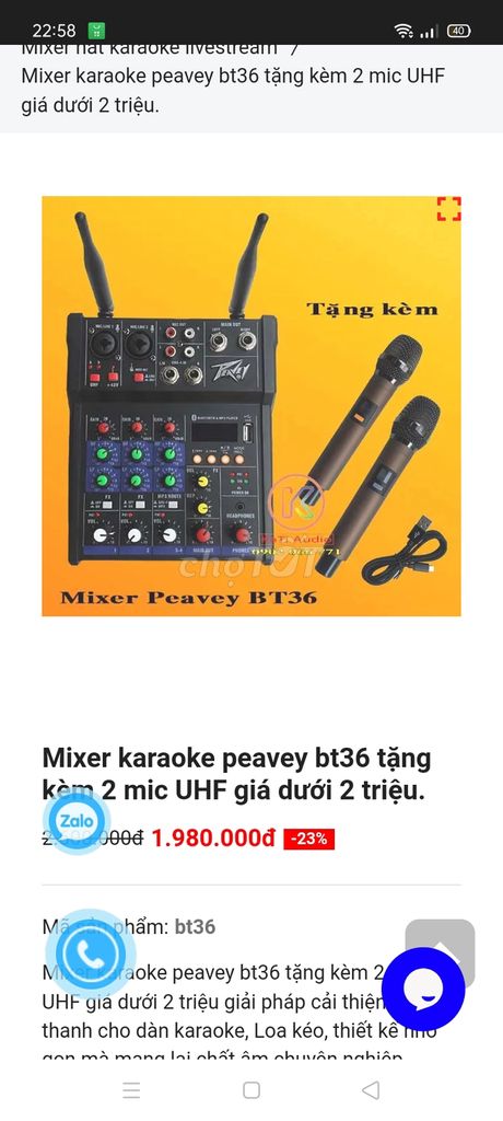 Mixer karaoke bt 36 . Mọi chức năng xài ok .