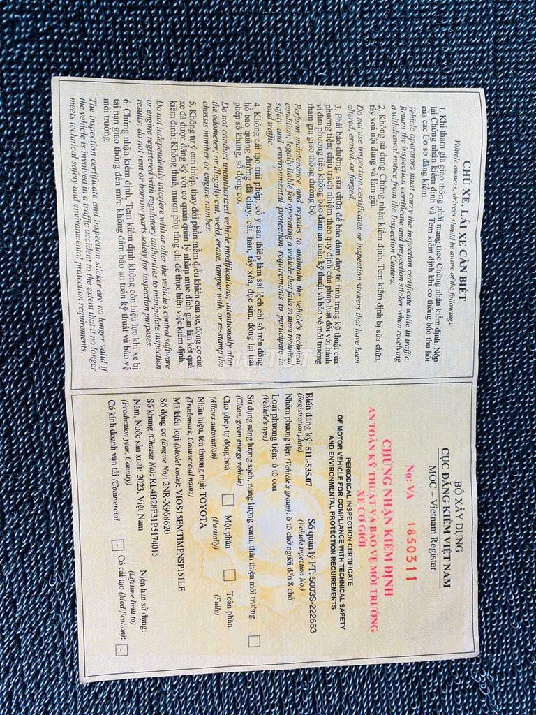 Toyota Vios 2023 1.5E 72908 km. Mua bán Ô tô tại Thành phố Thuận An Bình Dương được đăng bởi Mr Nhiệm hình 7