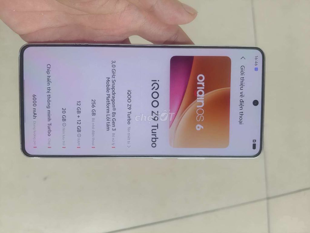 iQOO Z9 Turbo 256GB Trắng. Mua bán Điện thoại tại Quận Bắc Từ Liêm Hà Nội được đăng bởi xuân trần hình 1