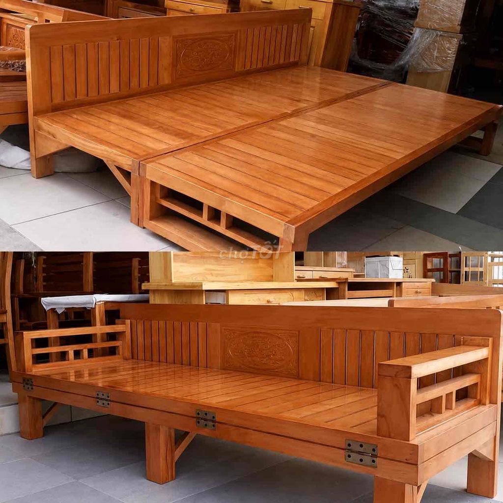 Giường gấp Gỗ cao su 1m2x80cm. Mua bán Giường, chăn ga gối nệm tại Huyện Hóc Môn Tp Hồ Chí Minh được đăng bởi Nội Thất Hóc Môn hình 1