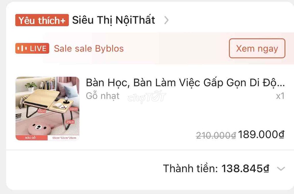 Bàn học gấp gọn Gỗ Màu gỗ tự nhiên. Mua bán Bàn ghế tại Quận Bình Thạnh Tp Hồ Chí Minh được đăng bởi Huy Hoàng hình 1