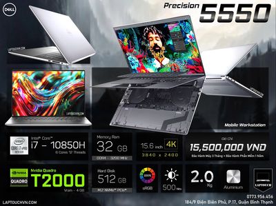 Dell Precision 5550 [ Like New + Option 4K ]. Mua bán Laptop tại Quận Bình Thạnh Tp Hồ Chí Minh được đăng bởi Cửa Hàng Máy Tính Laptouch VN