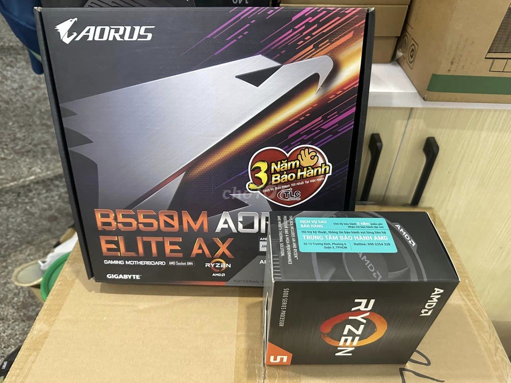 Combo Main B550M Aorus Elite AX- AMD Ryzen 5 5600X