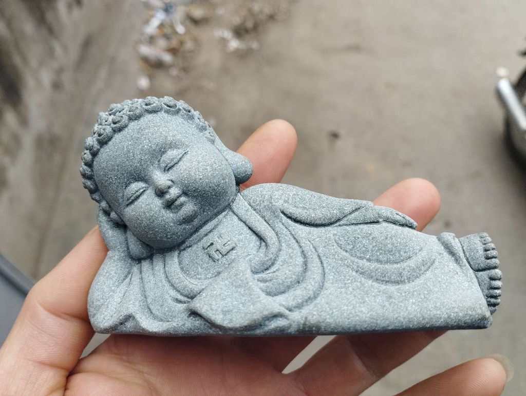 Tượng Phật Đá sa thạch Xám 12 cm. Mua bán Đồ sưu tầm, đồ cổ tại Quận Hai Bà Trưng Hà Nội được đăng bởi Mr thông  hình 1