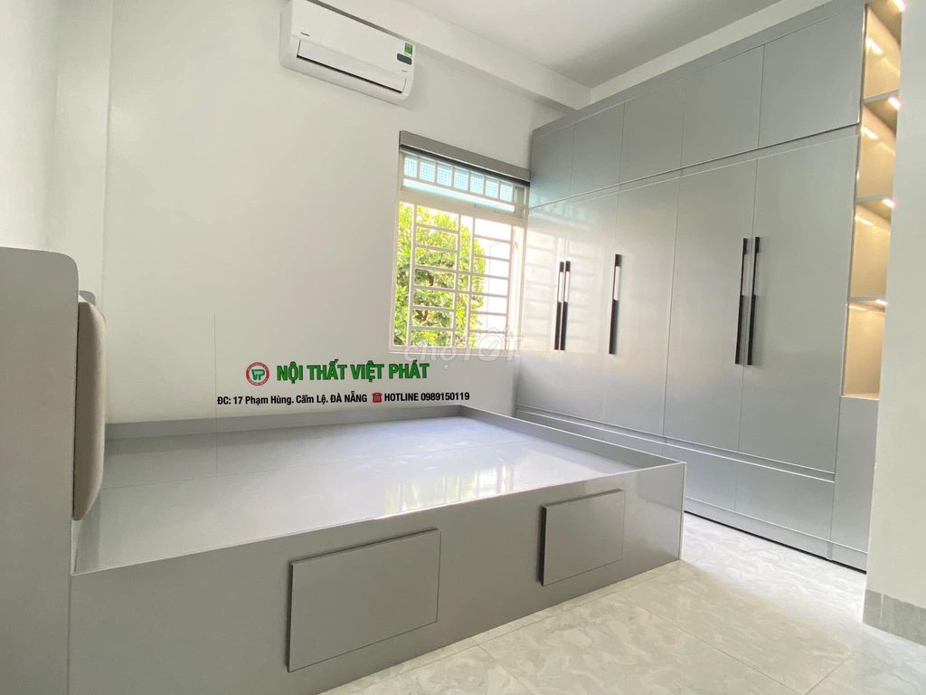 Combo phòng ngủ Nhựa Đài Loan Xám. Mua bán Giường, chăn ga gối nệm tại Quận Cẩm Lệ Đà Nẵng được đăng bởi Kimm Hoài Nội Thất Việt Phát hình 1