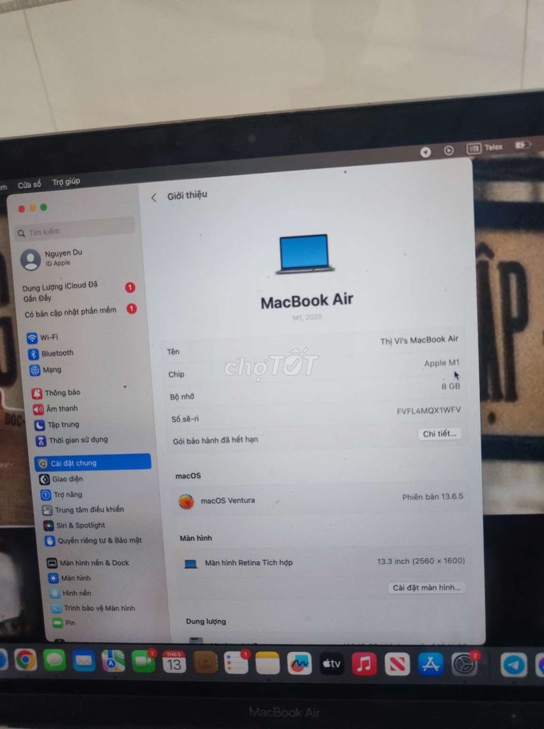 Apple MacBook Air M1 13.3 inch 8GB. Mua bán Laptop tại Quận 12 Tp Hồ Chí Minh được đăng bởi Hoàng Nguyễn hình 1