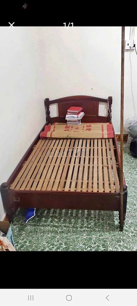 Giường Gỗ Nâu 1m2x2m. Mua bán Giường, chăn ga gối nệm tại Thành phố Buôn Ma Thuột Đắk Lắk được đăng bởi Văn Ân hình 1
