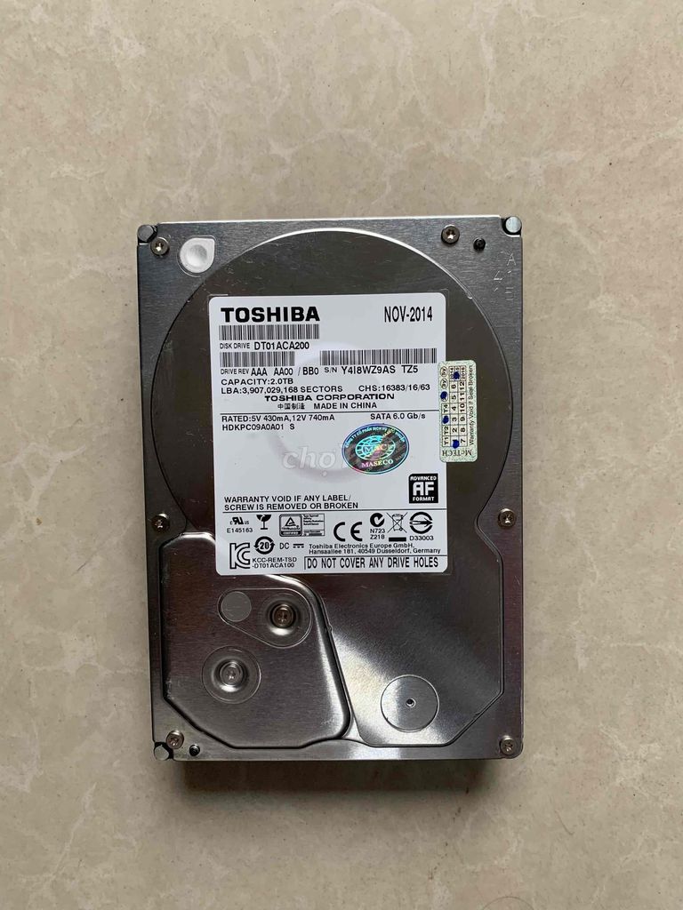 ổ cứng pc Toshiba 2tb sk100% ZIN