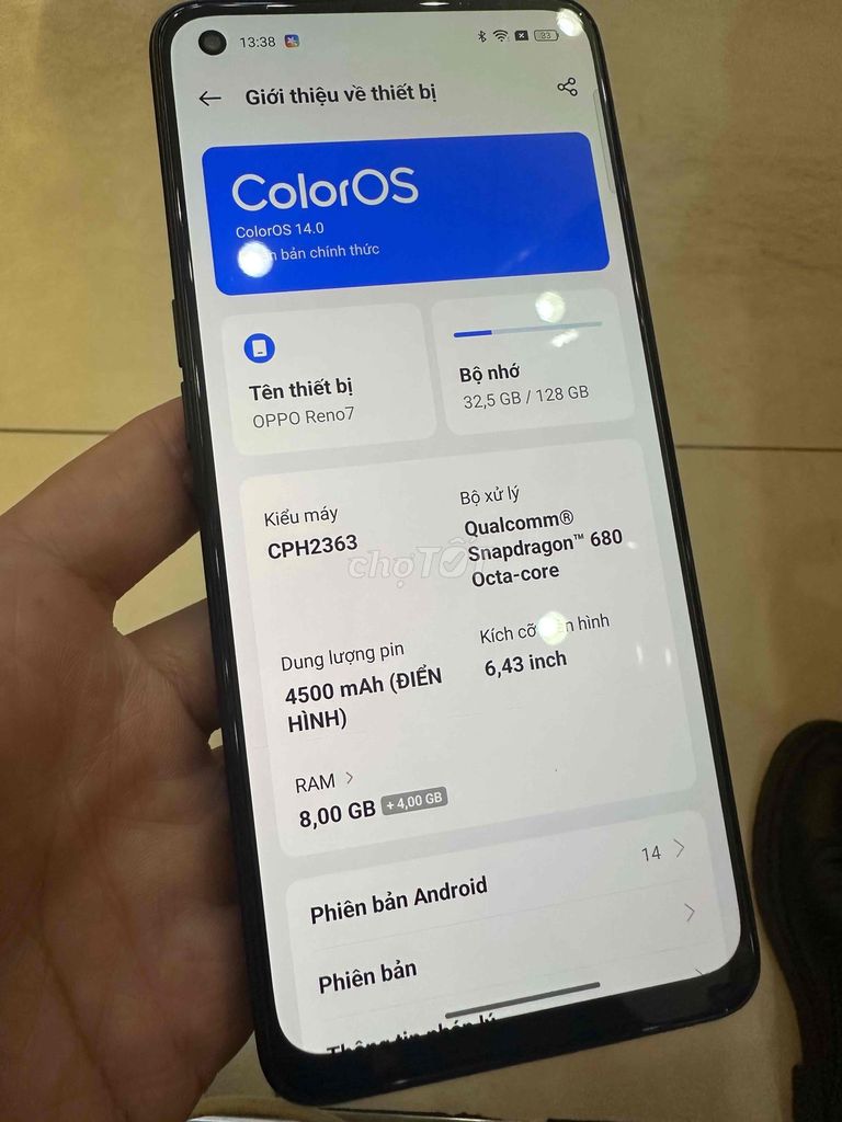OPPO Reno 7 4G 128GB Đen. Mua bán Điện thoại tại Quận Gò Vấp Tp Hồ Chí Minh được đăng bởi Nhật hình 1