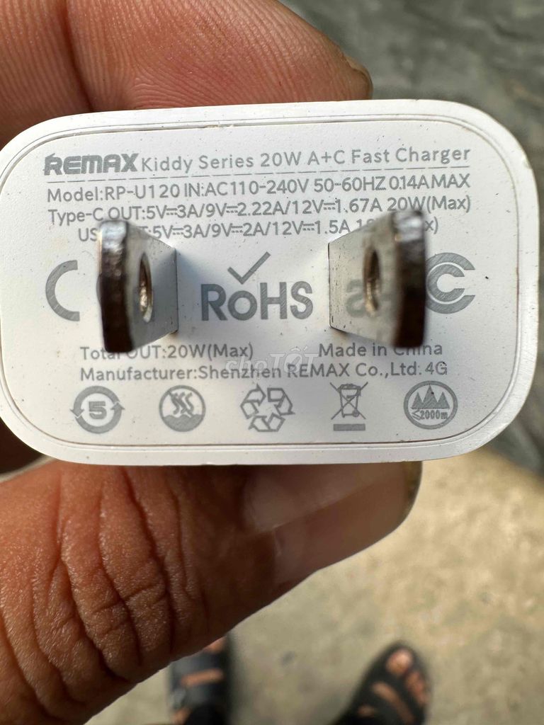 bộ sạc Remax RP Trắng 20W. Apple zin 5W. Mua bán Phụ kiện (Màn hình, Chuột...) tại Huyện Tiểu Cần Trà Vinh được đăng bởi Mr Duy Nguyễn hình 1