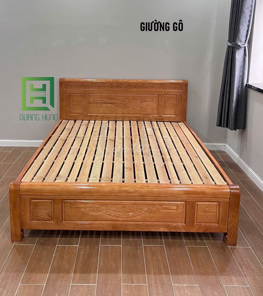 GIƯỜNG GỖ SỒI=GIƯỜNG GỖ_GIƯỜNG GỖ$GIƯỜNG--GIƯỜNG--. Mua bán Giường, chăn ga gối nệm tại Thành phố Thủ Đức Tp Hồ Chí Minh được đăng bởi Nội thất Quang Hùng hình 1