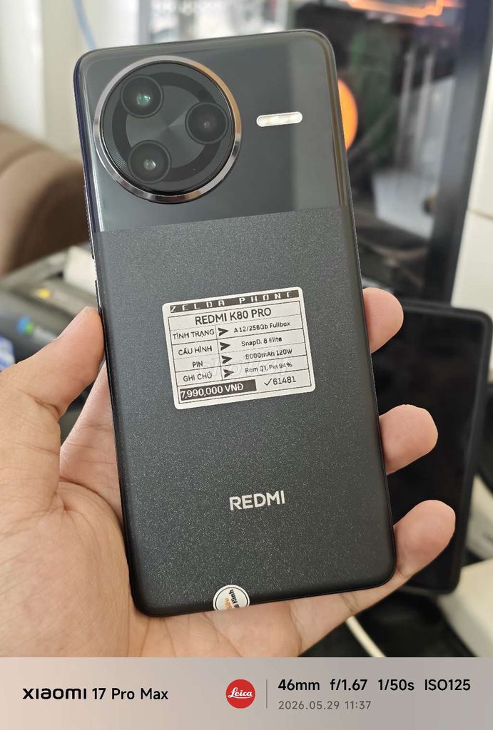 Redmi K80 Pro 256GB Rom QT Fullbox. Mua bán Điện thoại tại Quận Ninh Kiều Cần Thơ được đăng bởi Zelda Phone hình 1