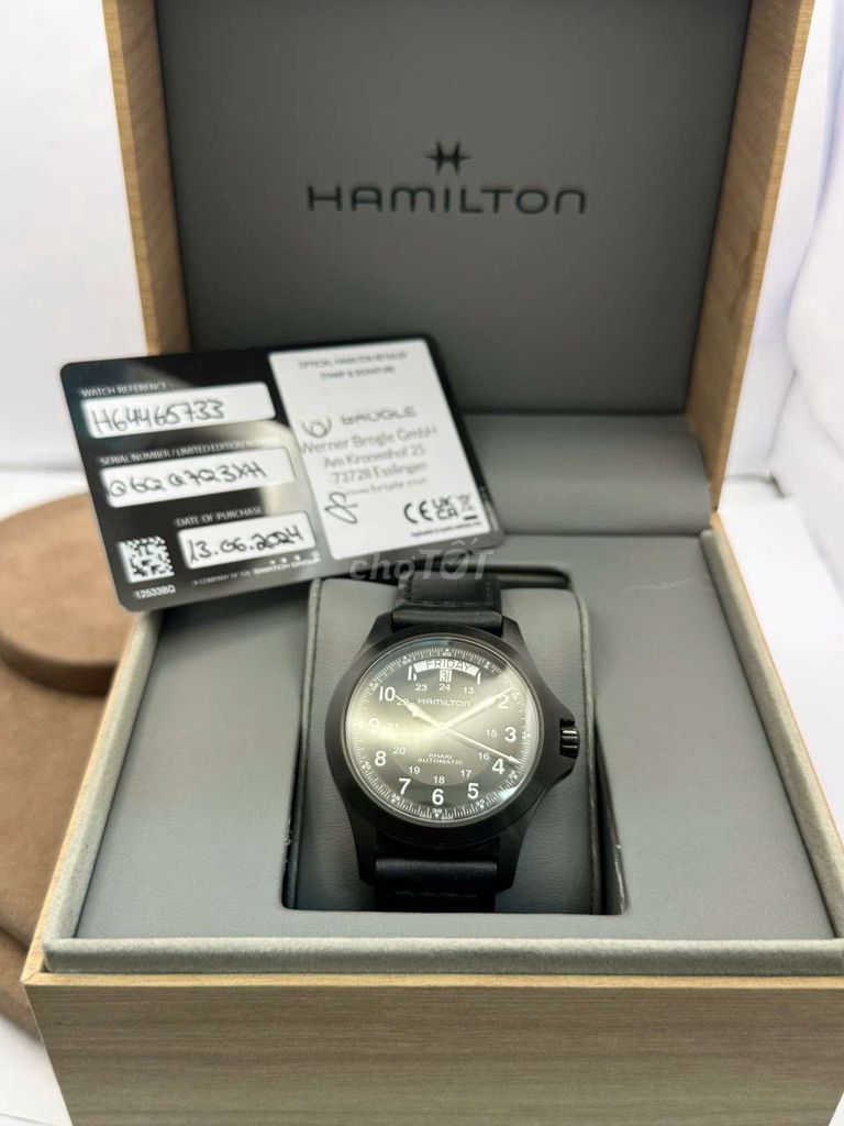 Đồng hồ Hamilton Khaki quân đội full đen cool ngầu