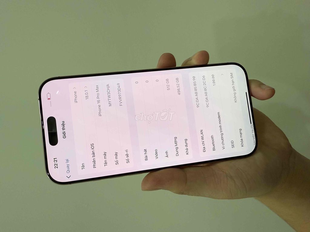 iphone 16Promax 512Gb sa mạc mới mua hơn 10 ngày