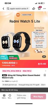 Đồng Hồ Thông Minh Xiaomi Redmi Watch 5 Lite. Mua bán Thiết bị đeo thông minh tại Thành phố Bắc Ninh Bắc Ninh được đăng bởi Hải Nam