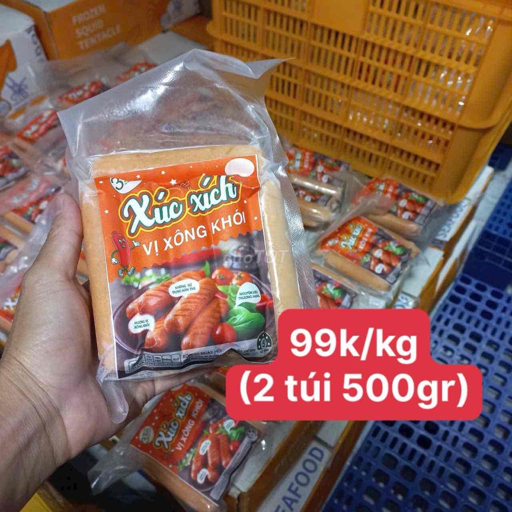 ✅XÚC XÍCH XÔNG KHÓI 1KG (2 TÚI 500GR)