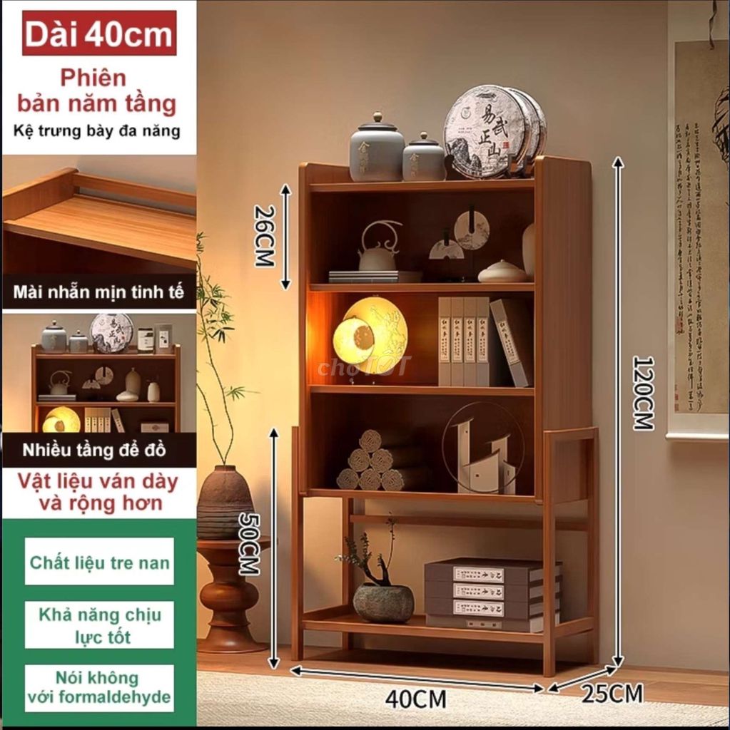 Kệ trưng bày Tre nan Nâu 120x40x25cm. Mua bán Tủ, kệ gia đình tại Thành phố Biên Hòa Đồng Nai được đăng bởi Minh Mẫn hình 1