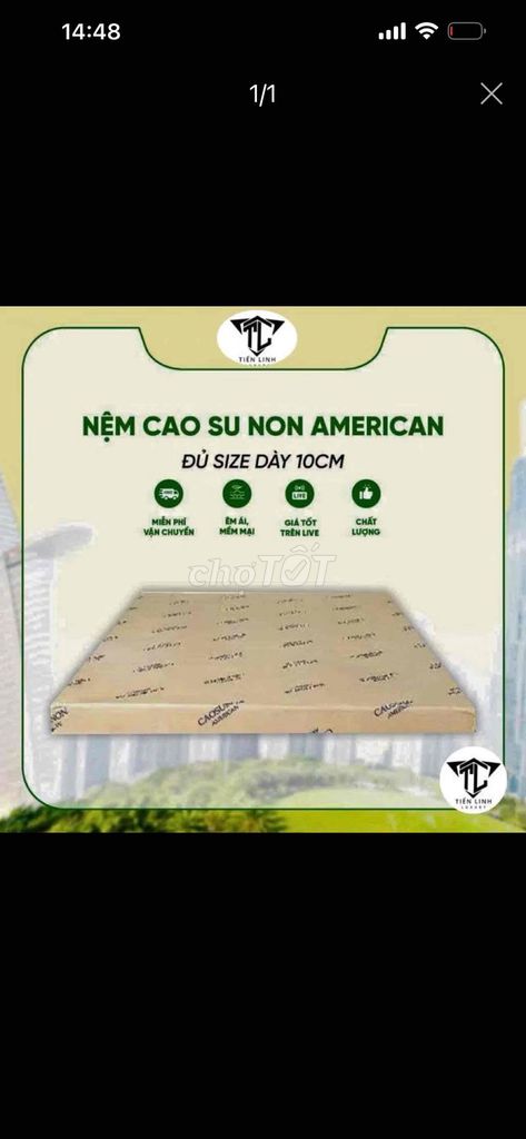 Đệm American cao su non 1m8x2m. Mua bán Giường, chăn ga gối nệm tại Quận Cầu Giấy Hà Nội được đăng bởi Đức Hiệp hình 1