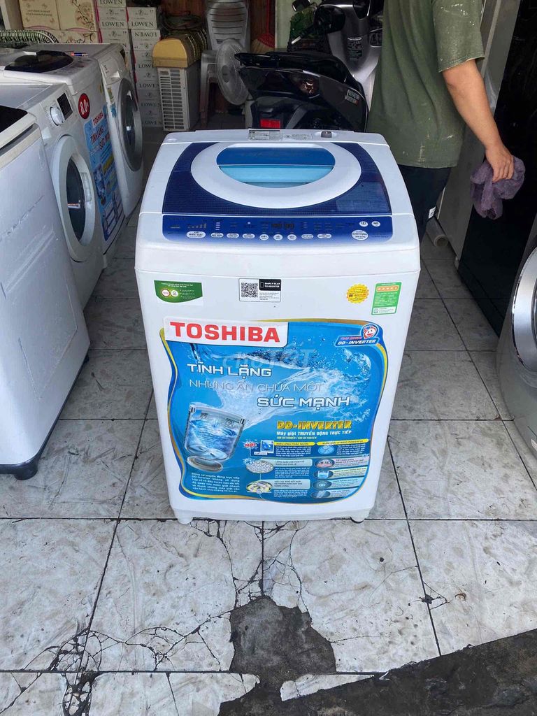 Thanh lý máy giặt toshiba 9kg, giặt êm, bền, xịn🤩🤩