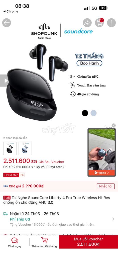 Tai nghe Anker Soundcore Liberty 4 Pro. Mua bán Tivi, Âm thanh tại Quận Thanh Khê Đà Nẵng được đăng bởi Nguyễn Đức Điệp hình 1